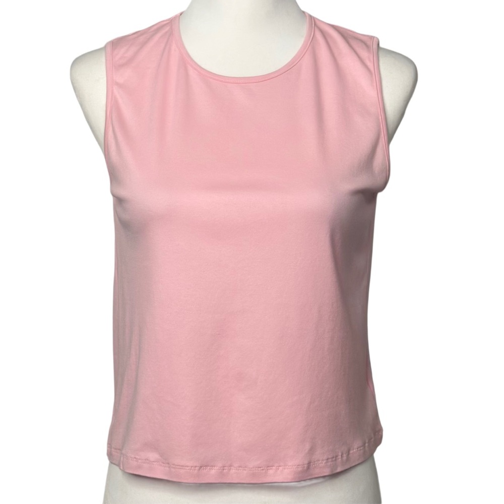 Amina Rubinacci Women’s Scoop Neck Cotton‎ Sleeveless Pink Tank Top Sz 40